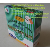 Tejpy TEMTEX tejpovací páska Tejp Kinesio Tape klinický 5cm x 32m zelený